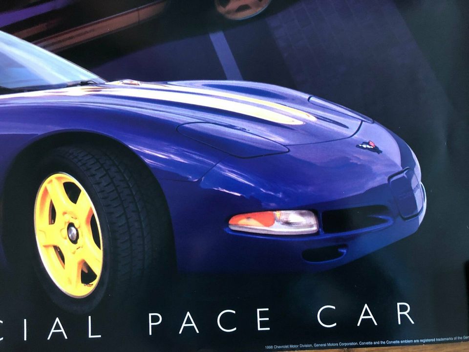 1998 Corvette C5 Official Pacecar Indianapolis 500 Poster 91x60cm in Kassel