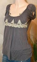 LIPSY LONDON Top Gr. 38, Babydoll, Bluse, grau mit Spitze/Glitzer Bayern - Tirschenreuth Vorschau