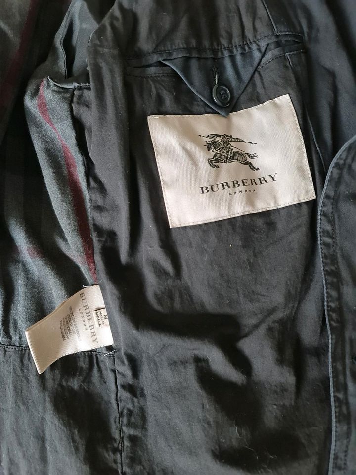 Vintage Burberry Herren Kurzmantel Regenjacke Trenchcoat schwarz in Mettmann
