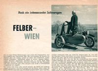 Felber Seitenwagen Wien Beiwagen - Original -Bericht 1955 Baden-Württemberg - Schopfheim Vorschau