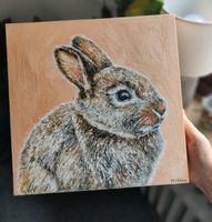 Kaninchen Hase Bild Tierportrait Gemälde Leinwand Malerei Keil Öl Nordrhein-Westfalen - Oberhausen Vorschau