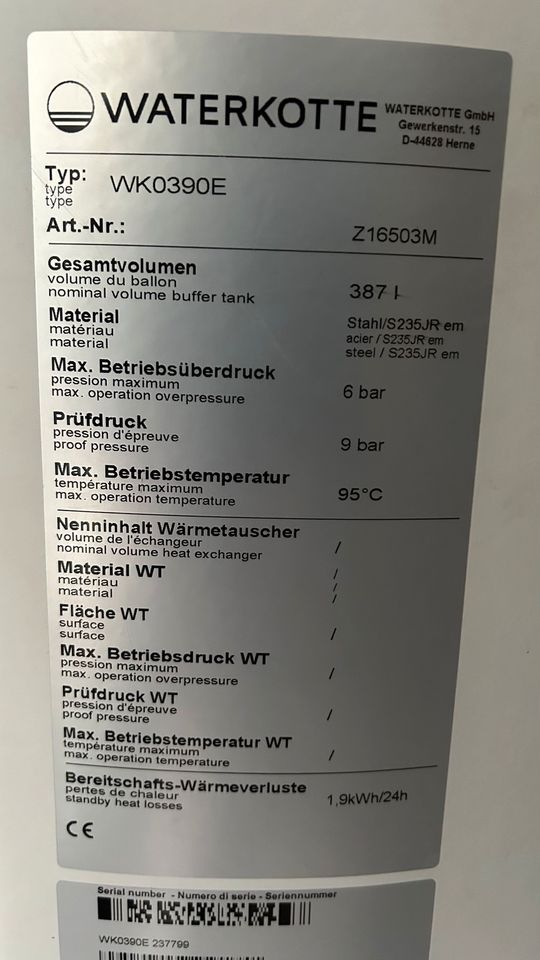 Wärmepumpe Waterkotte EcoTouch DA5018.5 mit Aussengerät und mehr in Bad Salzungen