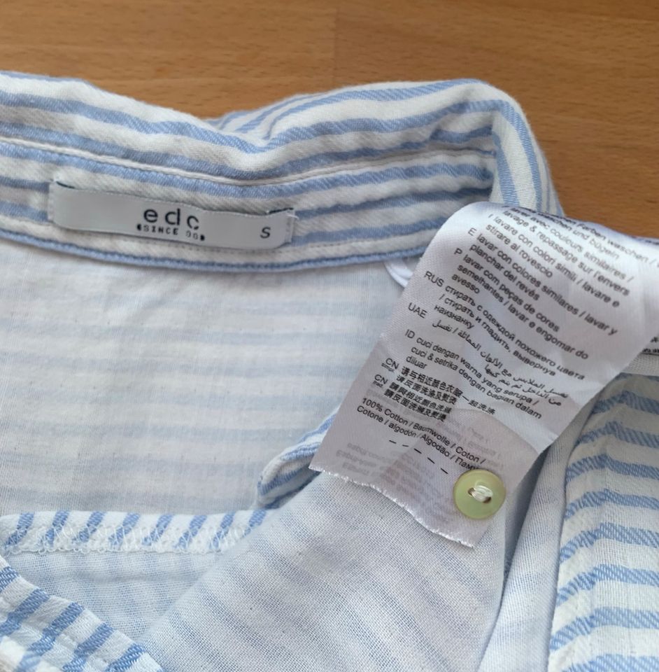 Esprit Bluse Gr. S / 36 blau weiss gestreift doubleface Baumwolle in Bad Füssing