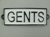 Türschild Schild "GENTS" Rustikal Herren Gusseisen 16x5,5cm Krummhörn - Greetsiel Vorschau