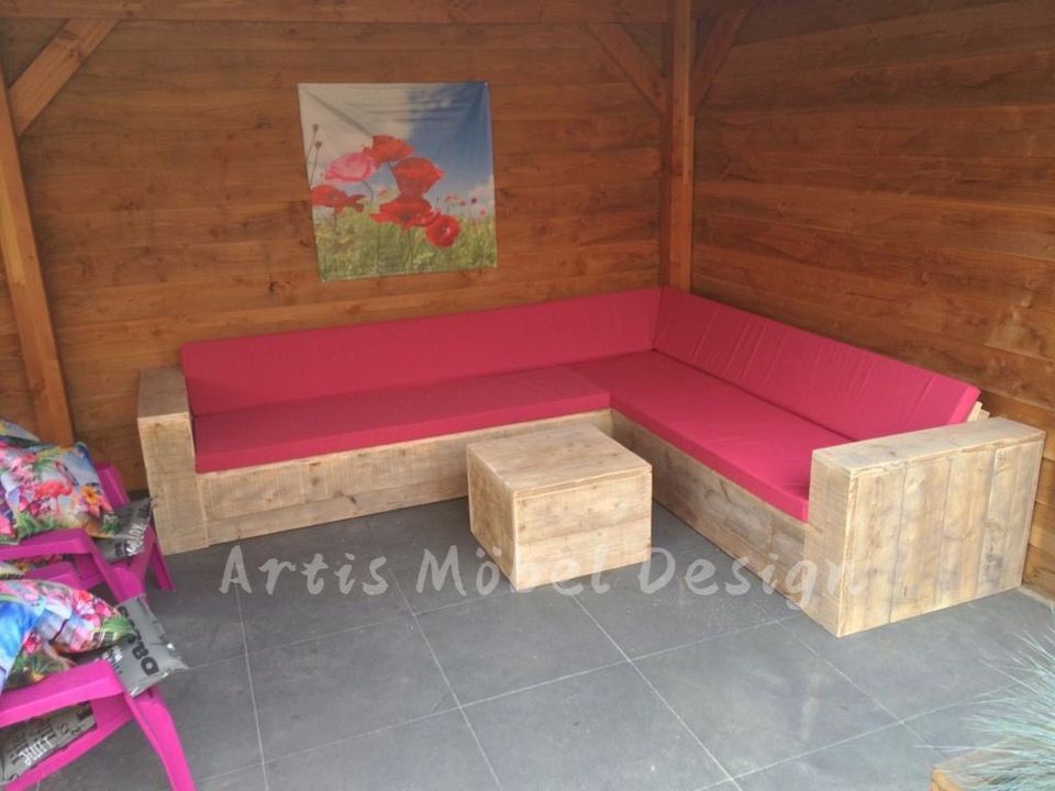 Gerüstholz Ecksofa Loungemöbel Loungeset Gartenlounge Sitzgruppe in Bottrop