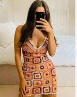 Zara Blogger Minikleid gehäkelt Hippie Ibiza bunt 38 40 Rheinland-Pfalz - Mainz Vorschau