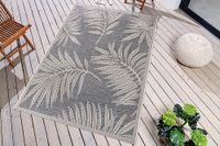 ⚡!Aktionspreis!⚡ In- und Outdoor Teppich LEAF 235x155cm grau creme beige Blätter florales Design wetterfest Riess-Ambiente Kreis Pinneberg - Halstenbek Vorschau