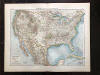 Alte XXL Landkarte um 1900: Vereinigte Staaten v. Nordamerika USA München - Altstadt-Lehel Vorschau