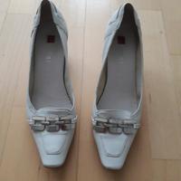 Pums- Högl Softline Schuhe weiß mit Silber Applikation- Leder Sachsen-Anhalt - Halle Vorschau