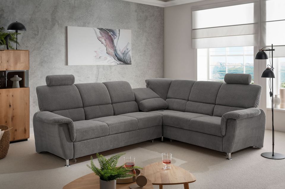 Eck-Sofa Bett-,Kopf-,Relax-Funktion 2 Farben Cord UVP 2099,- NEU in Lippstadt