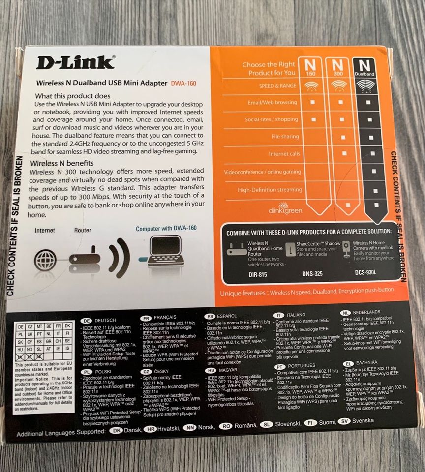 D-Link Wireless N Dualband USB Mini Adapter DWA-160 300MB in Angermünde