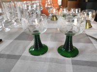 2 Wein Schoppen Gläser 0,1 l mit grünem Fuss Erbstücke Bayern - Mömbris Vorschau