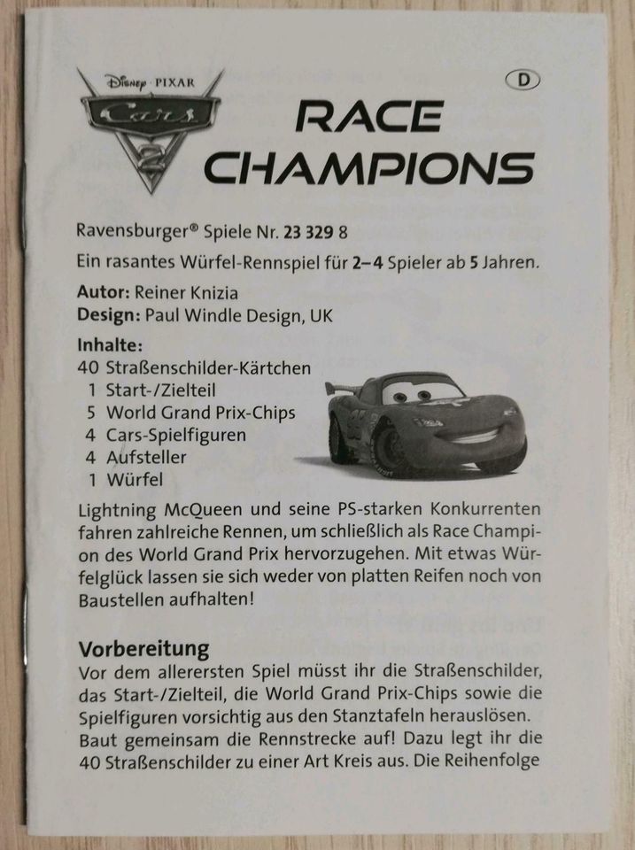 Cars - Race Champions Würfelspiel in Kumhausen