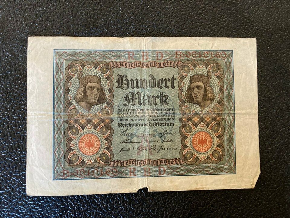Reichsbanknote 100 Mark in Deggendorf