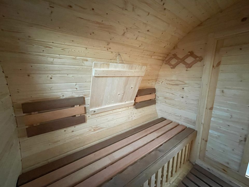 Aussen Sauna oval komplett montiert , Fass-Sauna 0% Finanzierung in Osnabrück