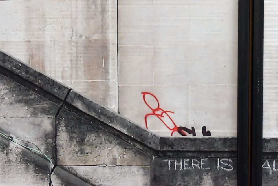 großes Leinwandbild Banksy Kunstdruck Rahmen street art modern in Geldern
