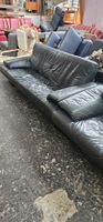 041424MSK 3 Sitzer Couch + Sessel Echtleder schwarz Bayern - Augsburg Vorschau