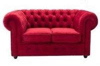 Sofa Chesterfield 2-Sitzer, Samt Rot Wiesbaden - Biebrich Vorschau