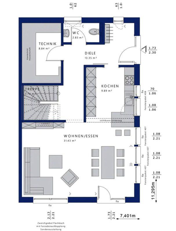 Moderne Doppelhaushälfte - mit Grundstück - bauen sie mit QNG Förderung und Festpreisgarantie in Gottmadingen