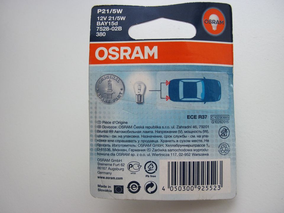 Osram Rücklicht Bremslicht Schlusslicht P21/5W 12V 21/5W Auto PKW in Mitte  - Wedding, Ersatz- & Reparaturteile