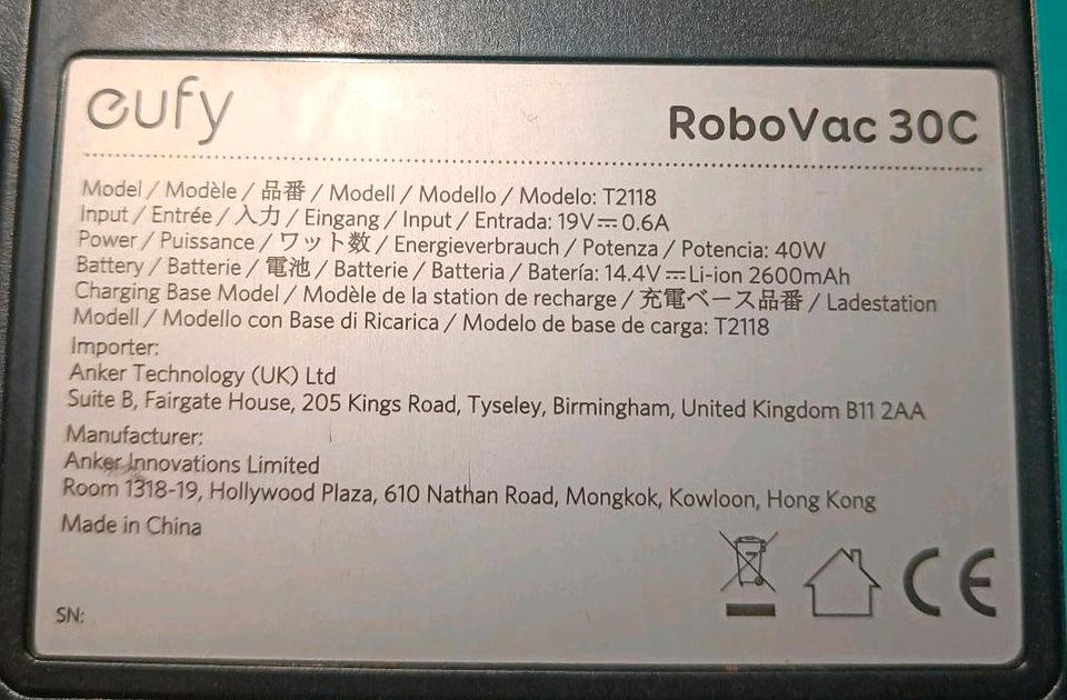 Staubsaugerroboter Eufy RoboVac 30C inkl. Zubehör in Bietigheim-Bissingen