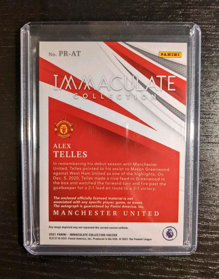 Panini Immaculate 2021 Alex Telles Sapphire 08/25 Patch Autograph in Stuttgart