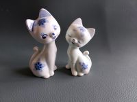 Porzellan Katzen Set, Katzenpaar, weiß mit blauen Blümchen Niedersachsen - Bohmte Vorschau