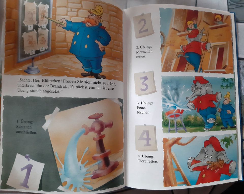 Benjamin Blümchen als Feuerwehrmann Kinderbuch v. 1995 Horizont in Jüchen