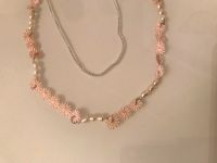 Halskette Blumen Spitze rosa silber Perlen 2reihig lang Rheinland-Pfalz - Braubach Vorschau
