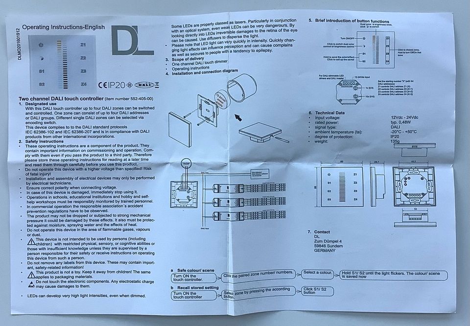 DALI Touch-Controller für Schalterdose von DL in Kiel