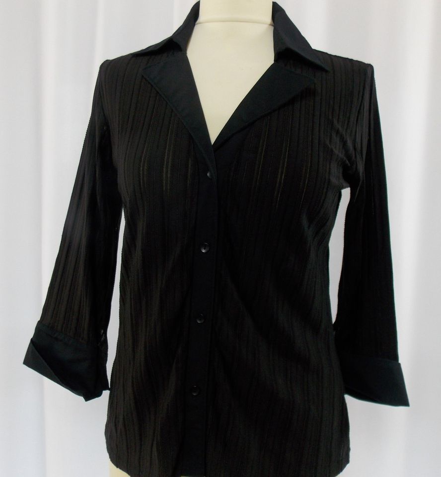 HEINE Bluse mit Manschetten Transparent Schwarz 3/4 Arm Gr. 38 in Herleshausen