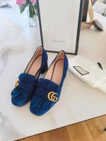 Gucci Leder Pumps mit Blockabsatz in Größe 38,5 marineblau Baden-Württemberg - Weingarten Vorschau