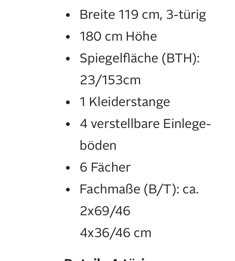 Kleiderschrank massiv Kiefer Landhausstil 3-Türig 119 cm weiß in Berlin