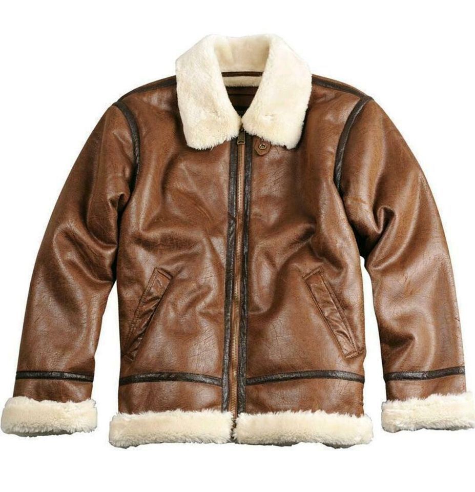 ALPHA INDUSTRIES Winterjacke B3 FL Flieger Jacket Leder Brown M in Heilbronn