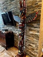 Totem pole wood Handmade by Jerome Indian Totem Height 2,00 meter Rheinland-Pfalz - Wehr Vorschau