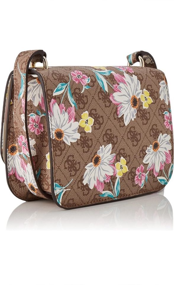 GUESS Flap Noelle Mini Crossbody FLIP Blumen Tasche Muttertag in Kleve