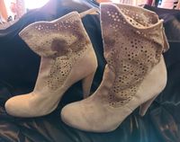 Vic Stiefelette Gr. 38 Sommerstiefelette Leder beige Velourleder Nordrhein-Westfalen - Neukirchen-Vluyn Vorschau