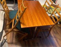 Tisch mit vier Stühle hochwertigen Mid Century Holz und Holzbank Mitte - Wedding Vorschau