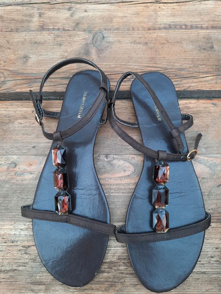 Geox Respira/H&M flache Sommer Sandalen  schwarz/braun Gr.39 in Drensteinfurt