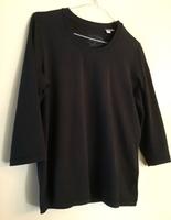 Gina Laura Shirt 3/4 Arm schwarz Baumwolle Elastan Top (M)L 40 42 Hessen - Neuberg Vorschau