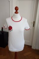 PIMKIE T-Shirt Top Casual Shirt weiß Rose Sticker bestickt S 36 München - Schwabing-Freimann Vorschau