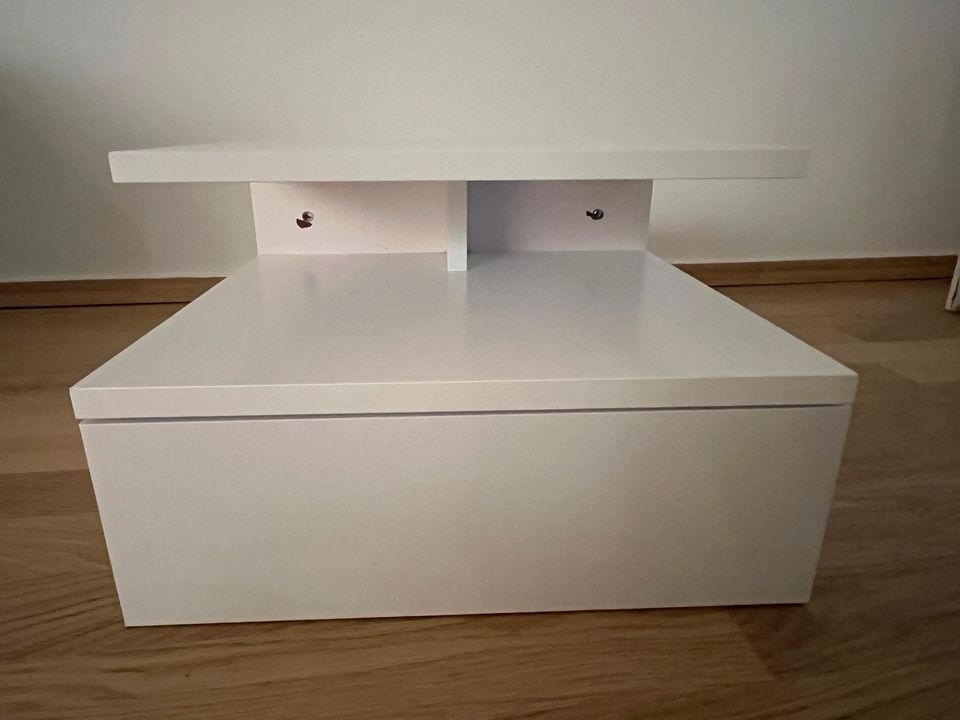 Schwebender Nachttisch Schublade weiß in Bonn