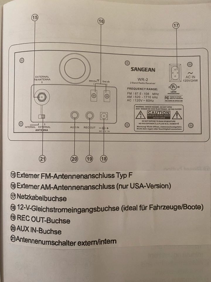 Sangean WR-2 Radio im Holzgehäuse in Hanau