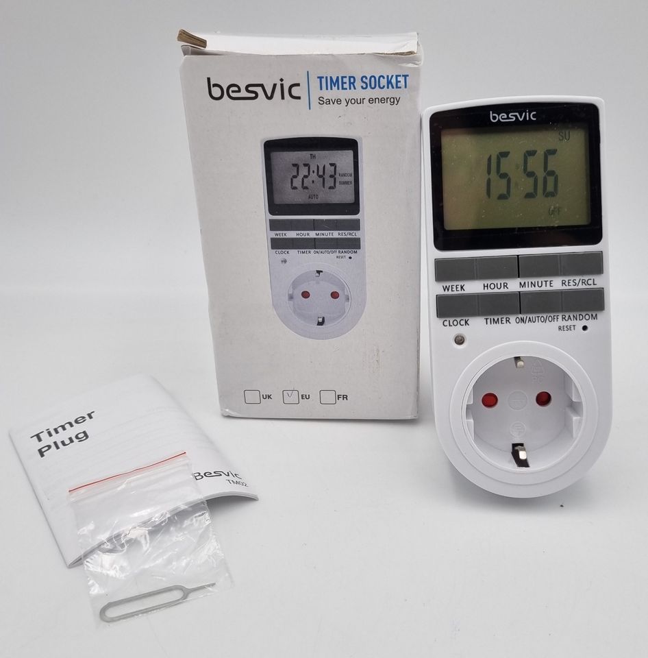 Digitale Zeitschaltuhr Steckdose, Besvic 3680W Timer Steckdose mit