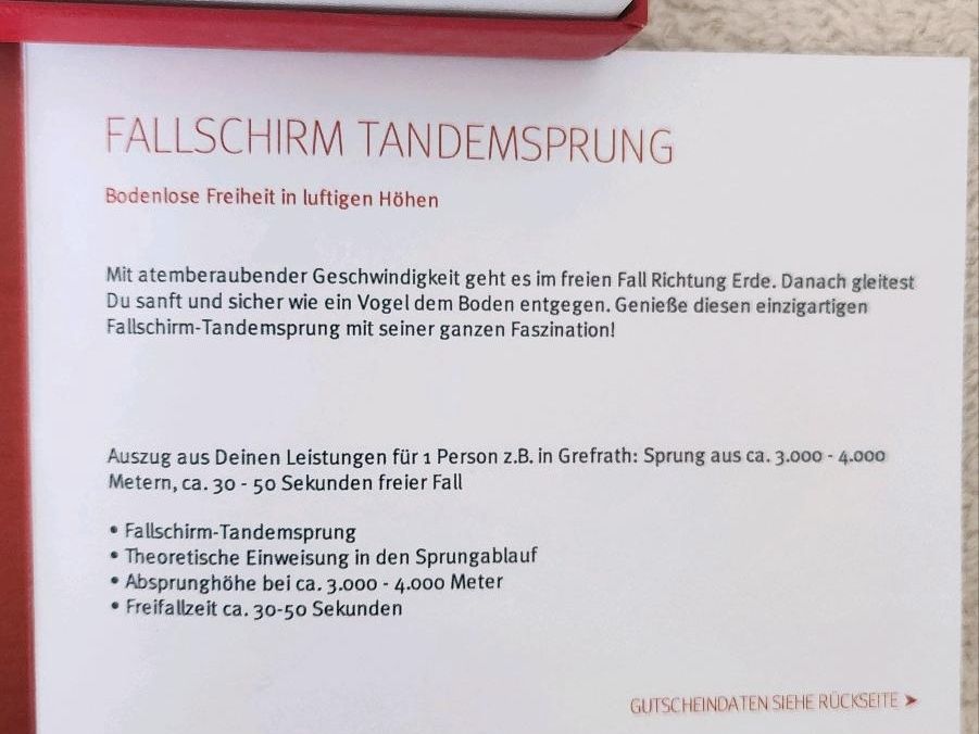 MyDays Fallschirm Tandemsprung in Gummersbach