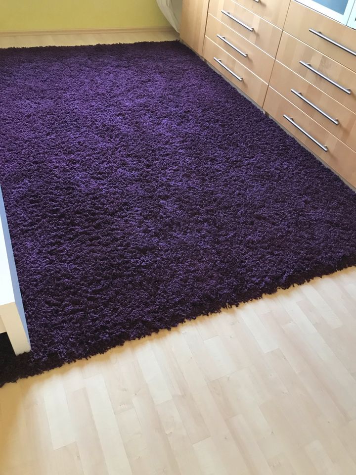 Hochflor Teppich lila violett 200x290 Shaggy Flex in München