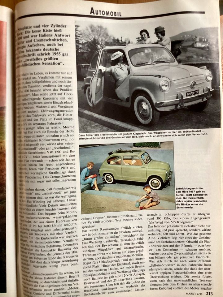 OldtimerMarkt 02/1993, Fiat 600, Cord 812, Ascona A, Sunbeam, in Steinfeld