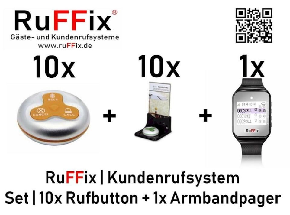 RuFFix ® das Original | Kundenruf System | 10x Funkbutton in Köln