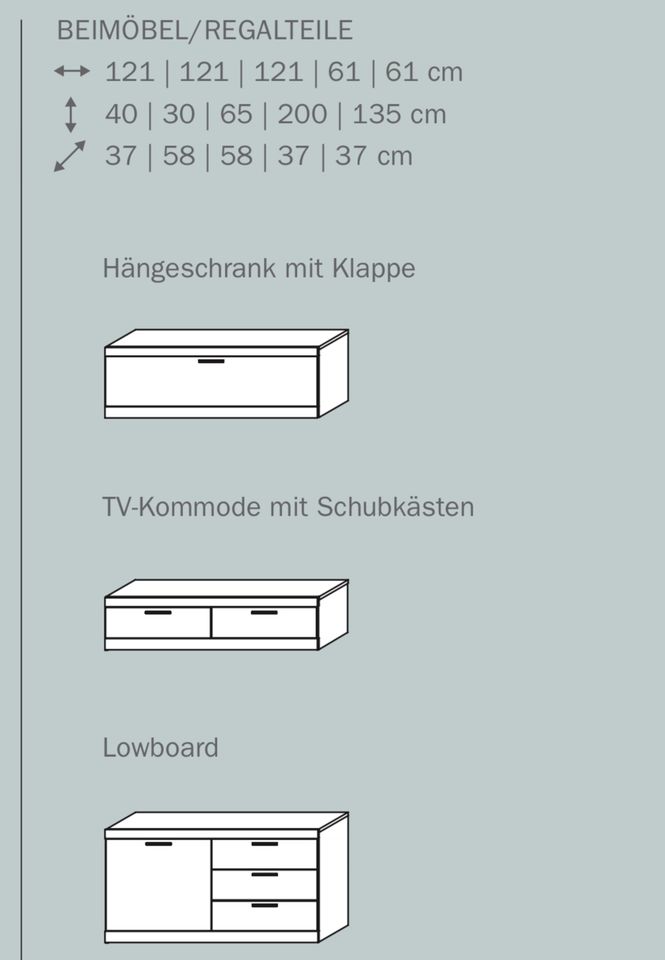 Rauch Möbel Wohnwandkombi Kernbuche teilmassiv NOVA Komfortzimmer in Metzingen