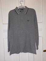 Original Fred Perry Polo Shirt Langarm  Gr. M grau Berlin - Charlottenburg Vorschau